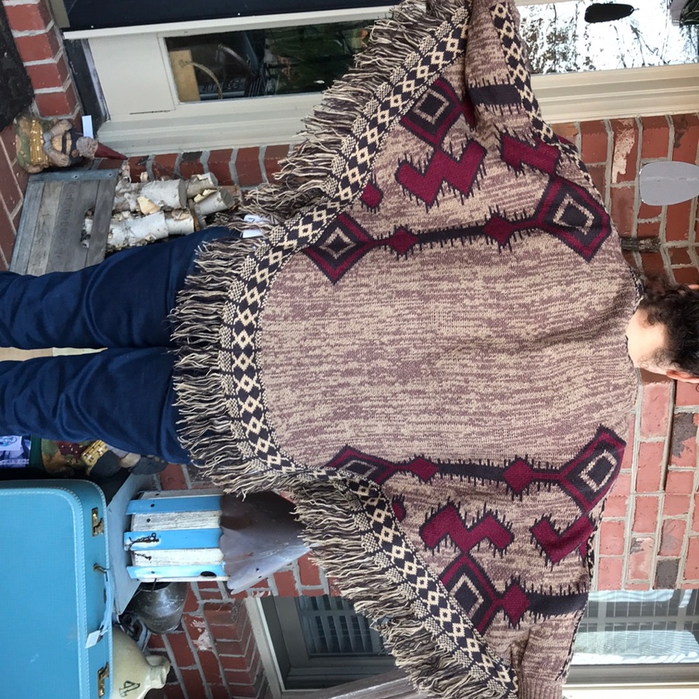 Muk Luk Poncho NWT OS Native American Print NWT - Picture 3 of 8
